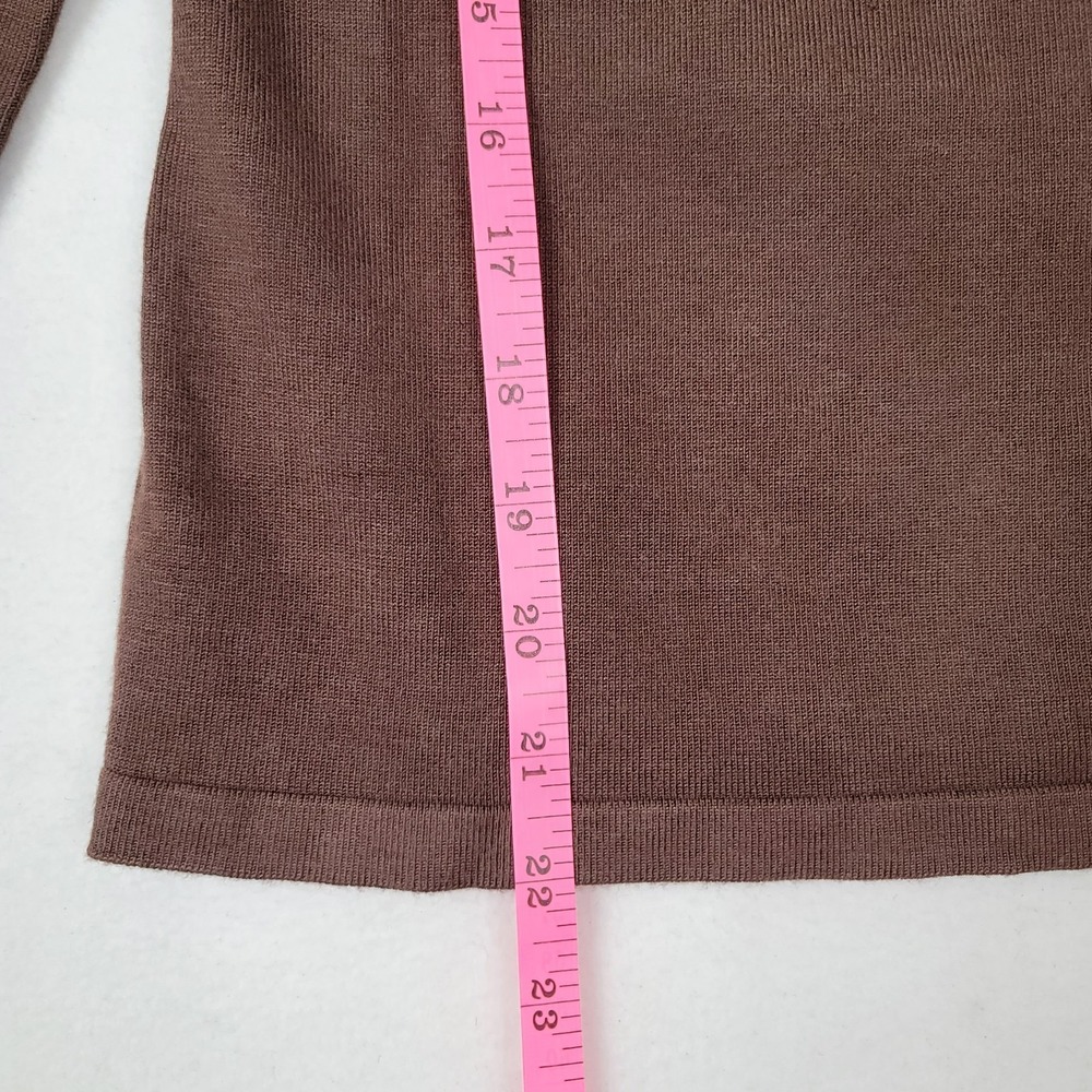 NWT JOSEPH A WOMEN'S TOP MEDIUM BROWN LEOPARD TRIM LONG SLEEVE KNIT BLOUSE NEW - Picture 10 of 16